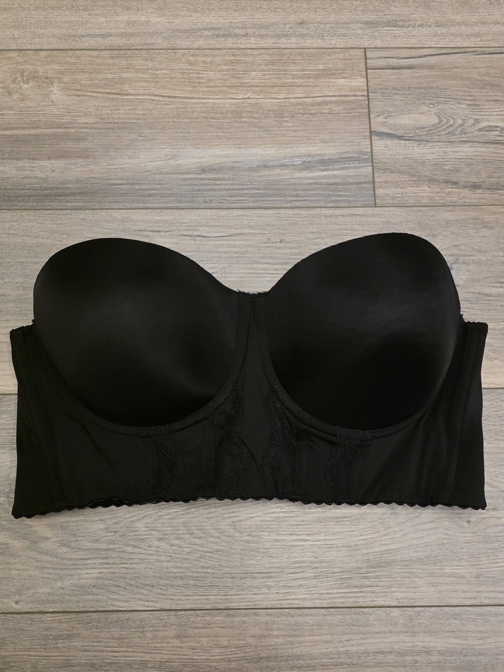 Strapless Longline Support Bra in Black